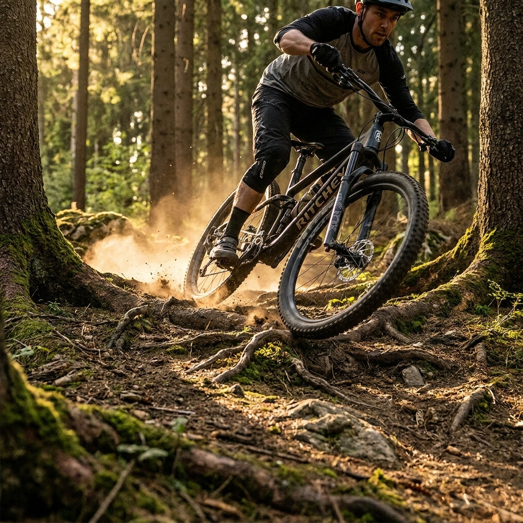 Ritchey WCS Trail 2-bolt Sattelstütze, mattschwarz, für Mountainbike. Stabile Doppelklemmung für präzise Sitzposition.