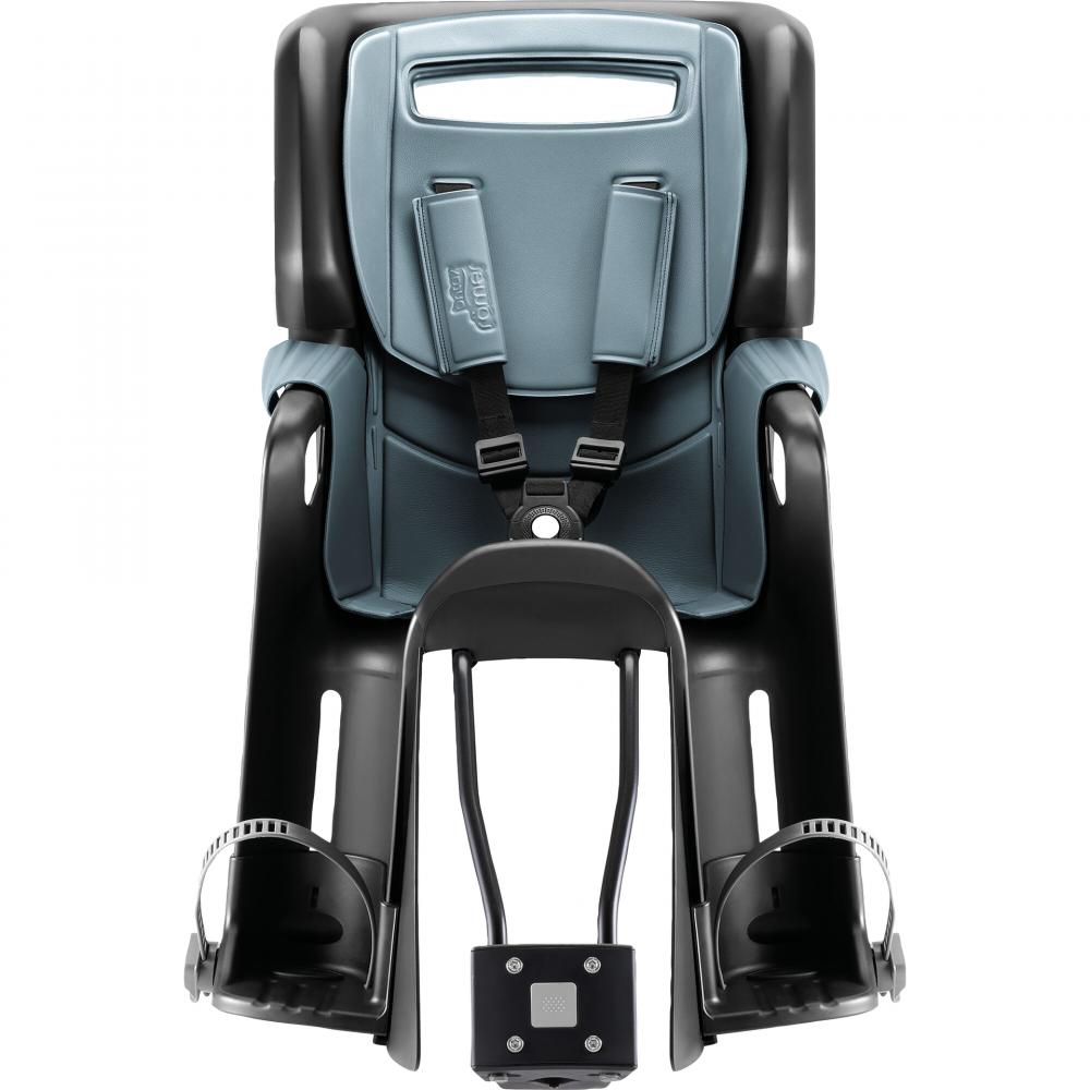Britax Römer Jockey Pro Fahrrad-Kindersitz - Rahmenmontage 26-28 Zoll, 9-22 Kilogramm, verstellbare Rückenlehne Kopfstütze Fußstützen, Carbon Black Harbor Blue