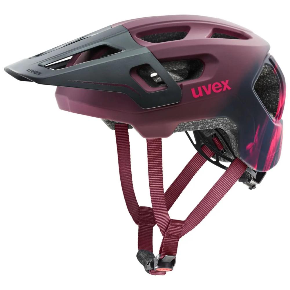 UVEX react jr. Fullface Kinder MTB Fahrradhelm cranberry matt 52-56 Zentimeter Inmould Konstruktion abnehmbarer Kinnbügel Monomatic Verschluss Trail Downhill Helm
