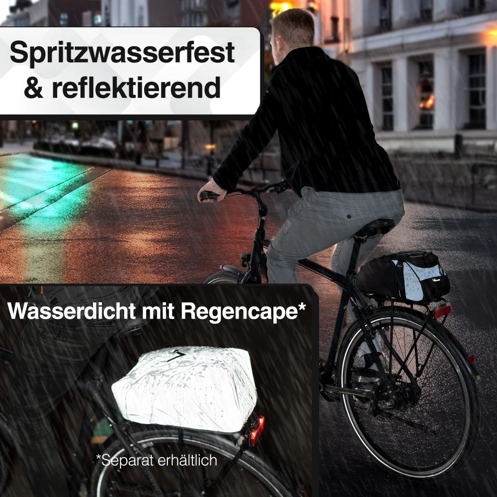 Valkental Gepäckträgertasche Trunk Bag schwarz mit Kühlung und Rucksackfunktion