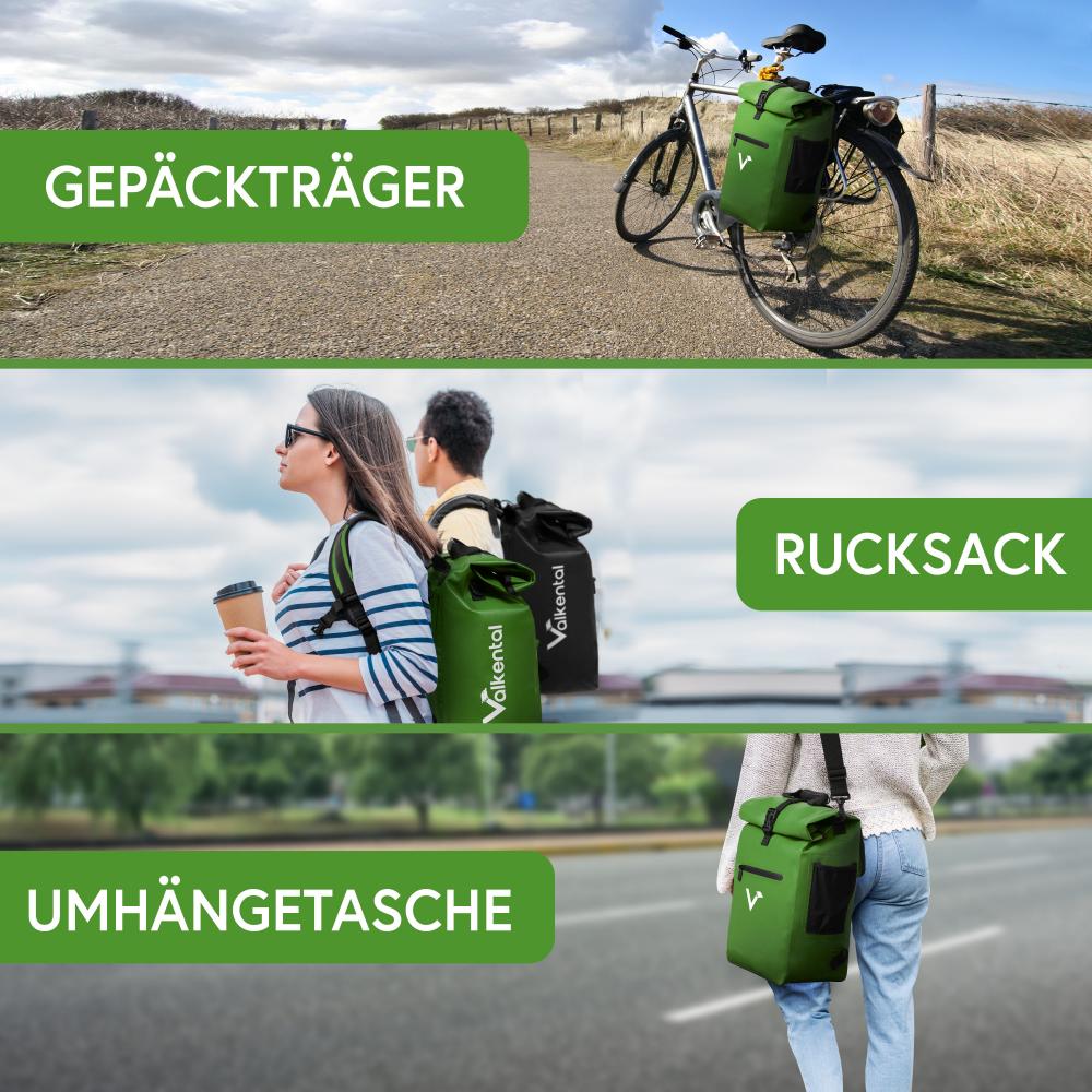 Valkental Rucksack ValkOne 3in1 Fahrradtasche grün