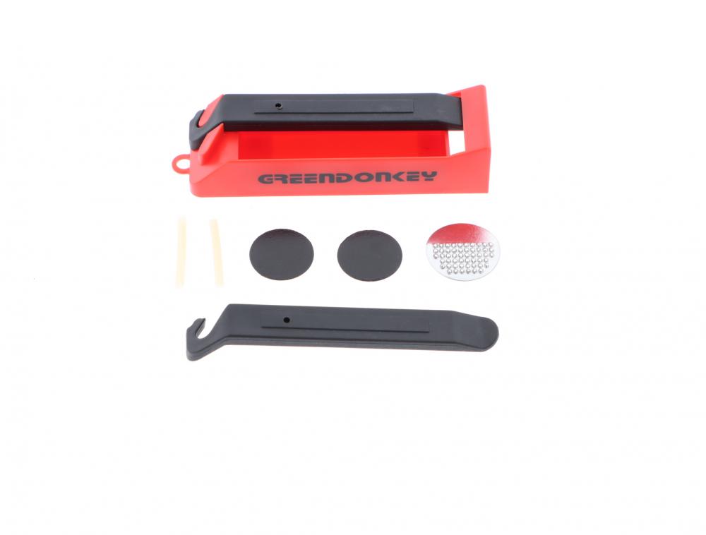 Greendonkey 1x Reifenheber Flickzeug Set + 1x Schlauch Schwalbe AV7A 20x1 1/8-1 3/8