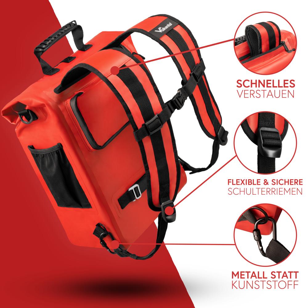 Valkental Rucksack ValkOne 3in1 Fahrradtasche rot