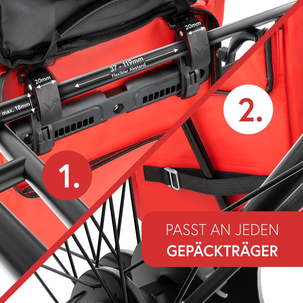 Valkental Rucksack ValkOne 3in1 Fahrradtasche rot