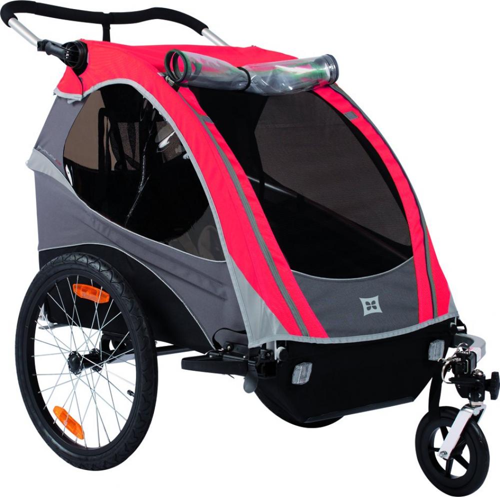 Burley Verdeck D'Lite 2010-2012 rot: Robustes, regenabweisendes Polyester-Kombiverdeck mit aufrollbarem Regenverdeck, verstellbarer Sonnenblende und Insektenschutz
