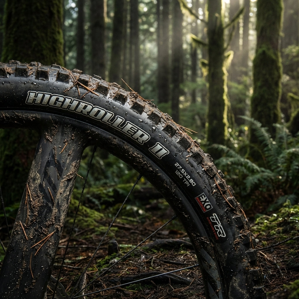 Maxxis HighRoller II Plus MTB Faltreifen 27.5x2.80 Zoll für maximalen Grip auf Schlamm und losem Untergrund.
