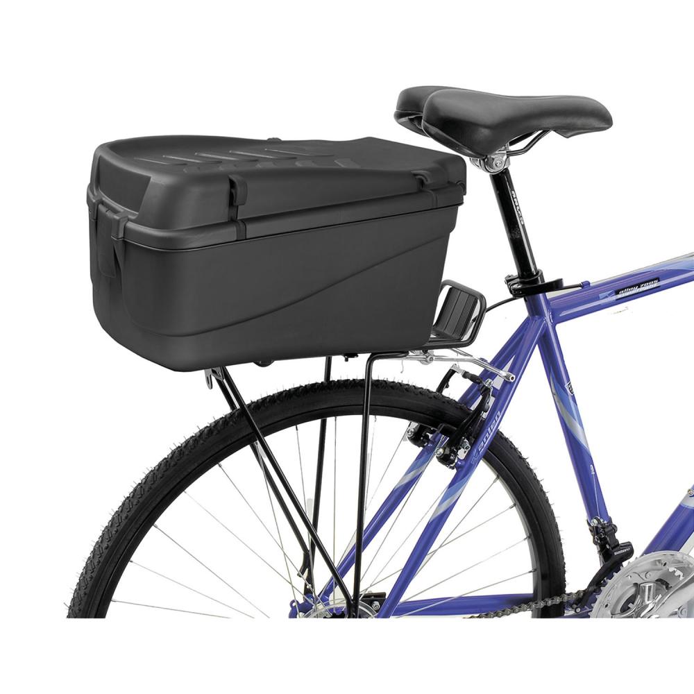 M-WAVE Fahrradkoffer Topcase - robuster Kunststoff-Koffer in Schwarz zur sicheren Montage auf Gepäckträgern