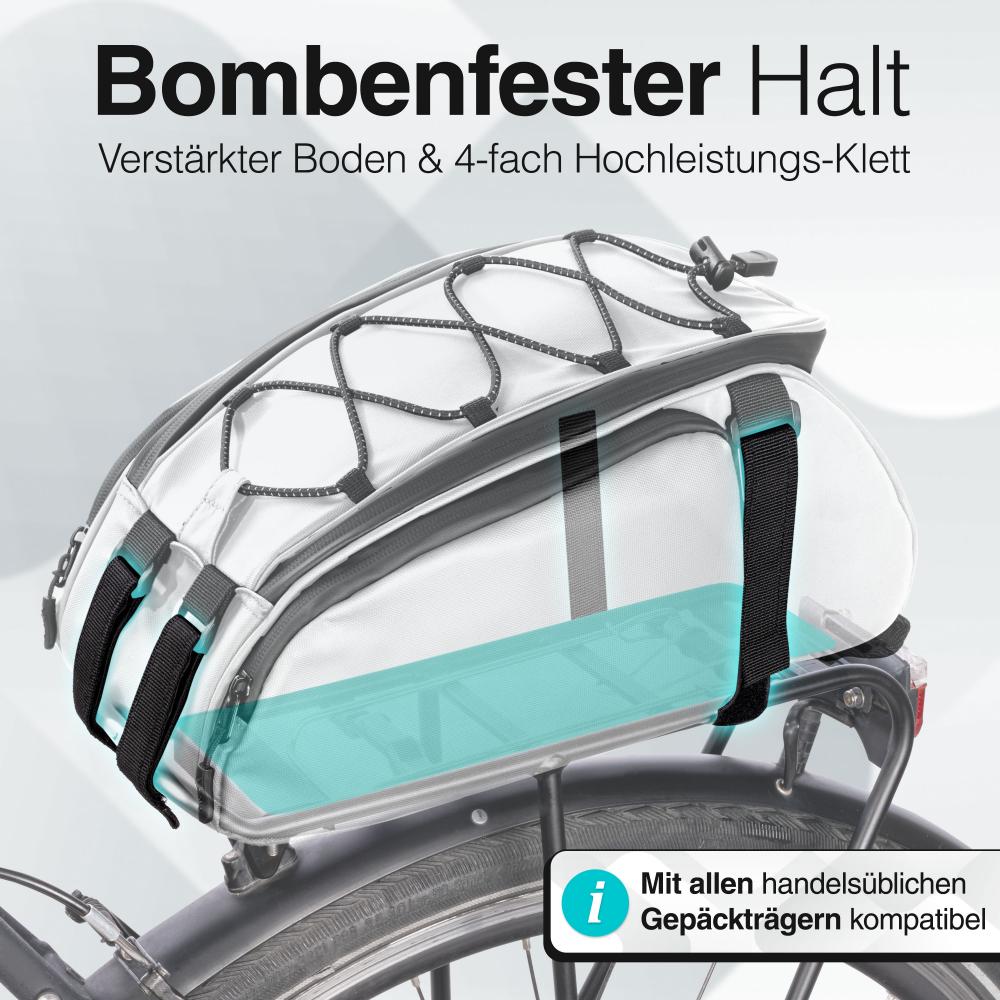 Valkental Gepäckträgertasche Trunk Bag mit Rucksackfunktion, reflektierend, auf Gepäckträger montiert, stabiler Halt.