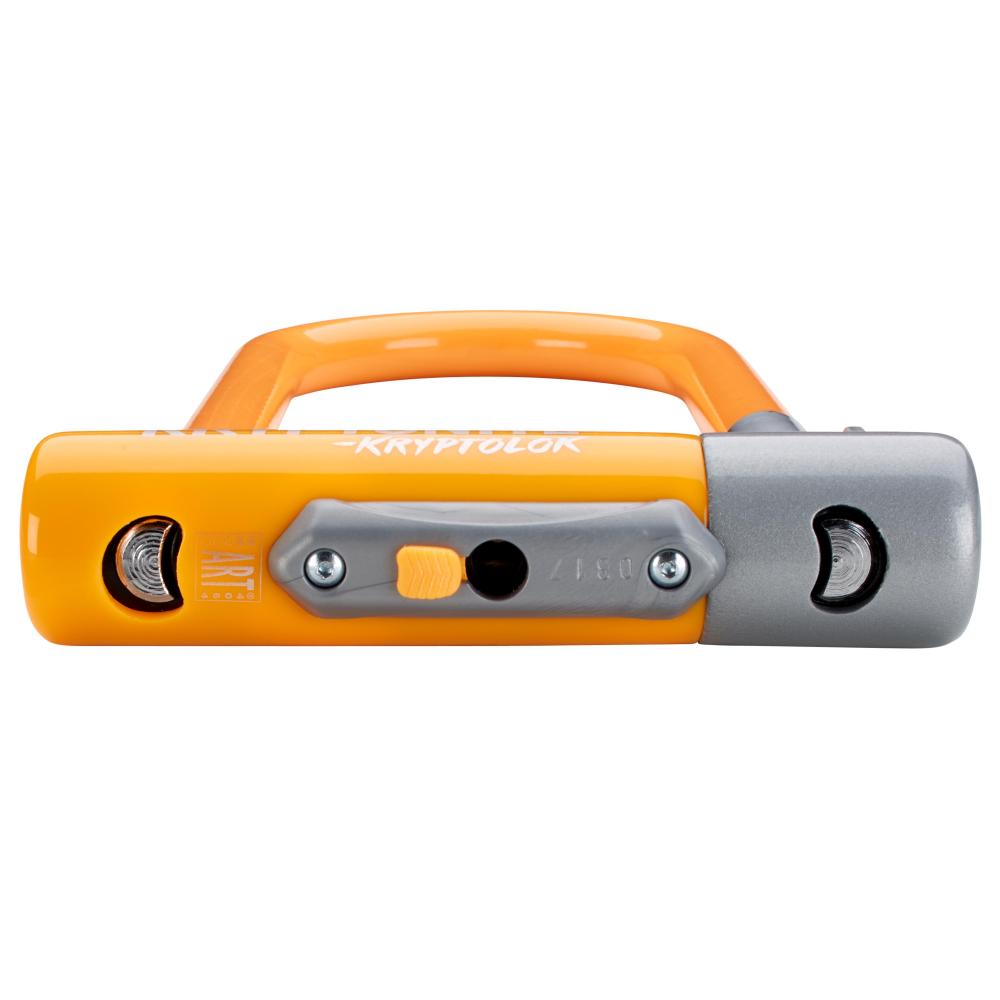 Kryptonite KryptoLok Mini-7 Bügelschloss 12,7 Millimeter 17,8 x 8,2 Zentimeter gehärteter Stahl orange inkl. FlexFrame Halterung