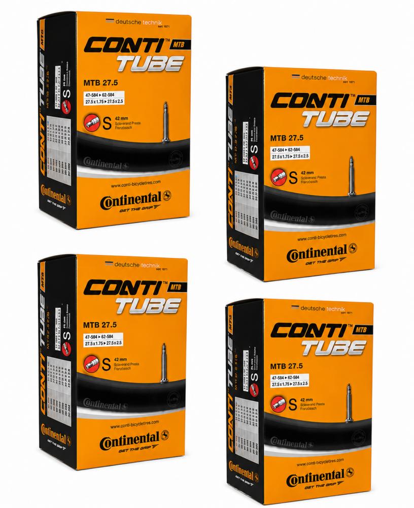 Continental MTB 27.5 S42 Fahrradschläuche - 4er-Set, SV 42 mm