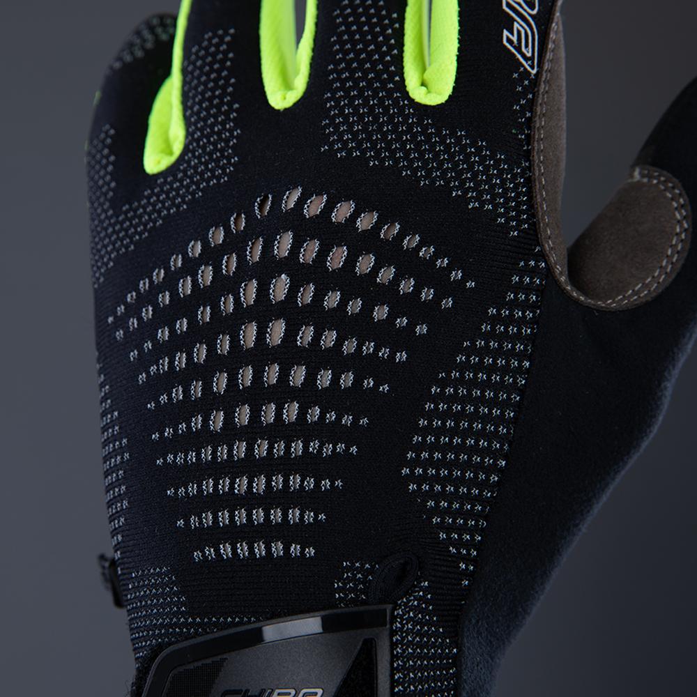 CHIBA Gel Performer - Radhandschuhe XS schwarz/neongelb, gelgepolstert, atmungsaktiv