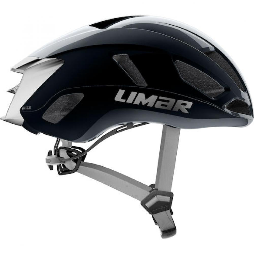 Limar Air Atlas W&B Midnight Black M Schwarz/Silber - aerodynamischer High-Performance-Rennradhelm