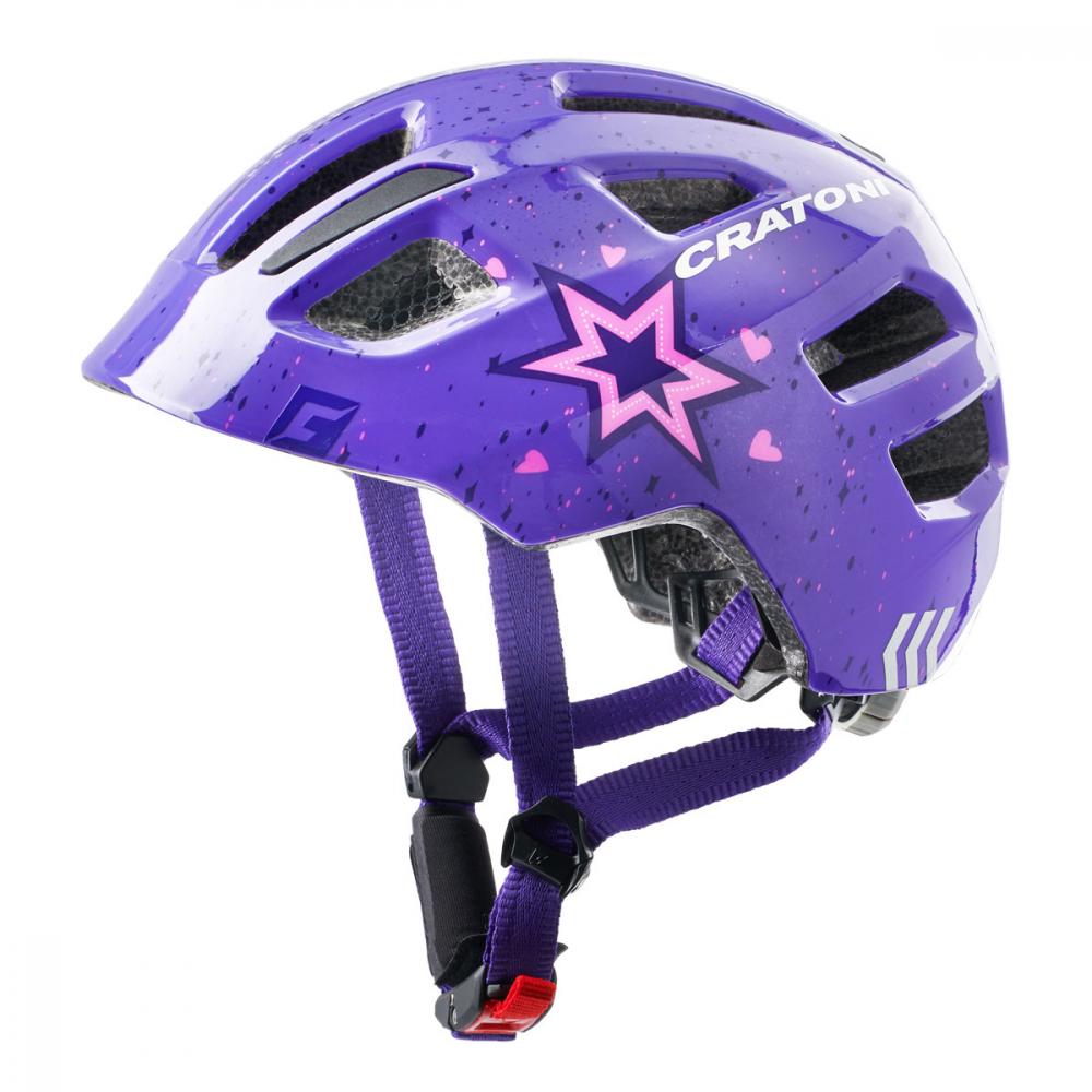 Cratoni Kinderhelm Maxster Kid Stern lila glanz S/M 51 bis 56cm