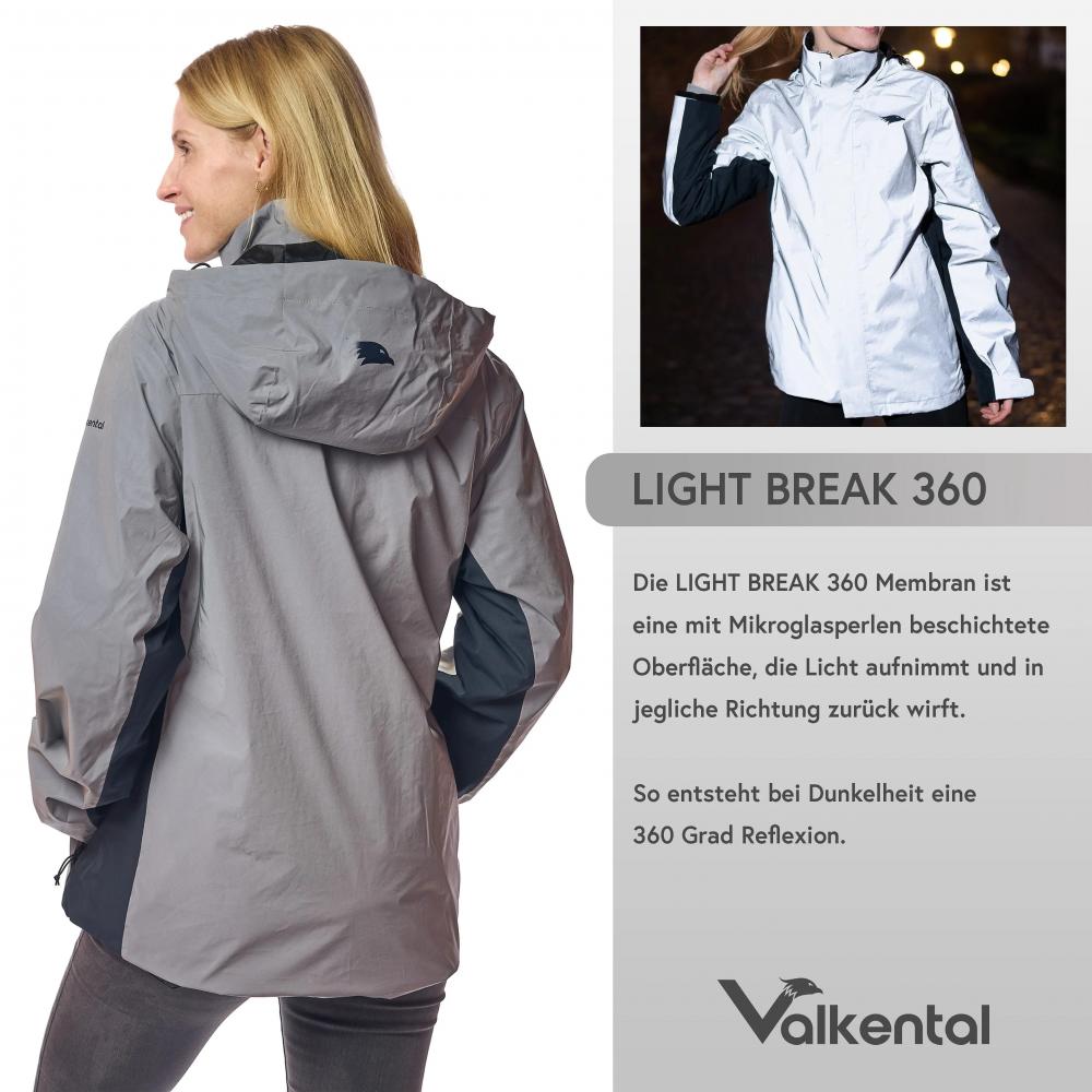 Valkental Damenjacke 3in1 Smart Jacket wasserdichte Jacke mit Fleece Zipp-In L grau