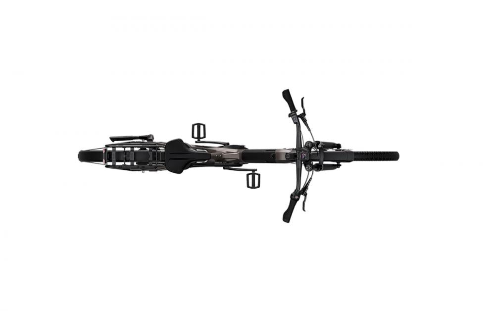 Kalkhoff ENTICE 3 EXCITE BELT Allroad-E-Bike in moonstonegrey matt mit Riemenantrieb in der Draufsicht.