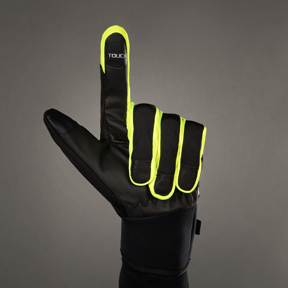 CHIBA Phantom - Radhandschuhe XL schwarz/neongelb, winddicht & touchscreenfähig
