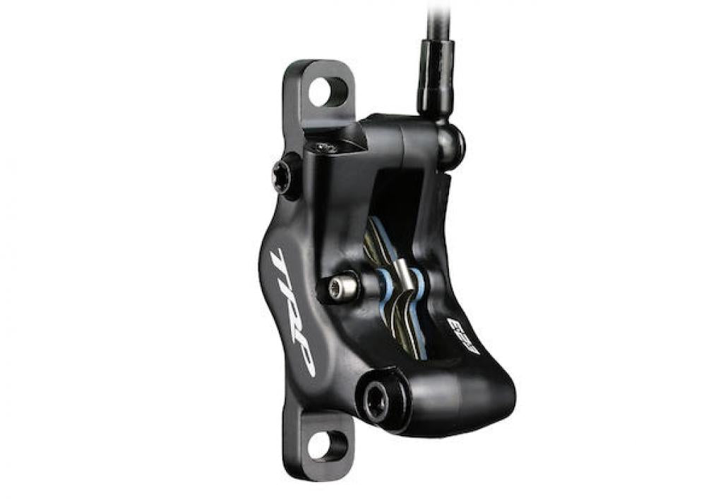 TRP Slate Evo HD-M807 4-Kolben Scheibenbremse in Schwarz für kraftvolle und fein dosierbare Bremsleistung am Fahrrad.