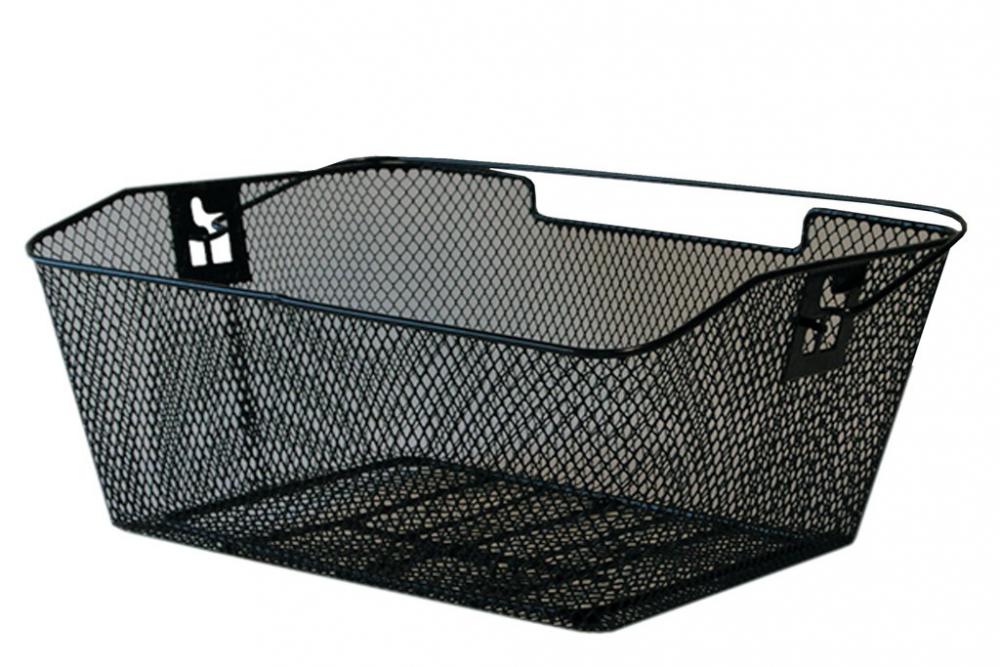 Bike-Parts Hinterradkorb PVC 39x30x17cm schwarz engmaschig abgeschrägt