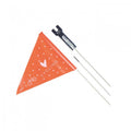 XLC Sicherheitswimpel SF-C02 orange/weiß mit 'Love cycling' Design, Herz, Fahrrad und dreiteiligem Stab.