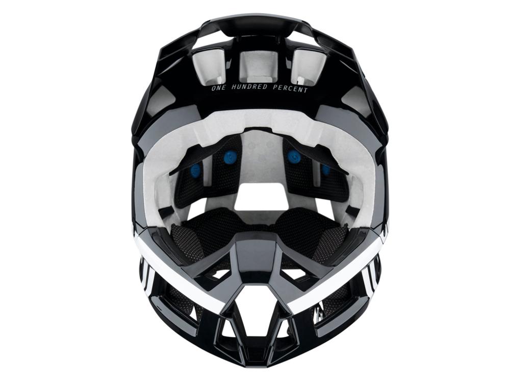 100% Trajecta helmet w/Fidlock L black/white - leichter Fullface-Helm mit Top-Belüftung