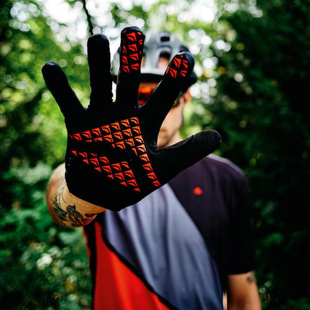 Merida Handschuhe TRAIL schwarz/rot L Schwarz/rot - atmungsaktiver MTB-Schutz mit Grip
