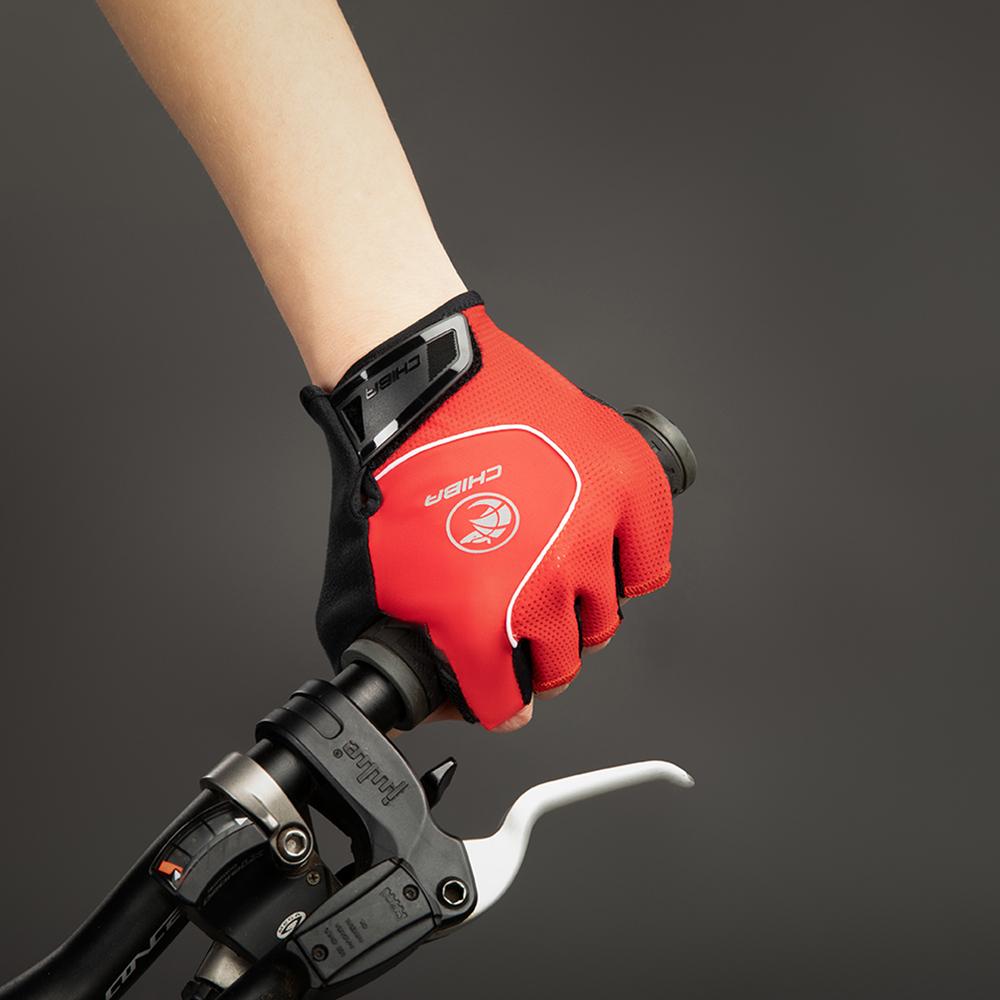 CHIBA Cool Air - Radhandschuhe kurzfinger, rot, S, atmungsaktiv, Gelpolster