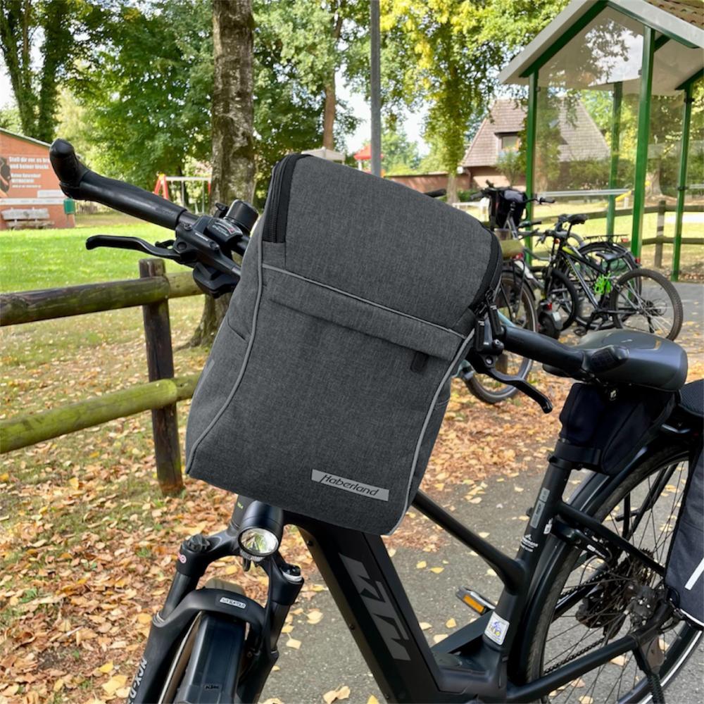 Haberland Lenkertasche Slingbag für KLICKfix anthrazit/reflex - praktische Bike-Umhängetasche