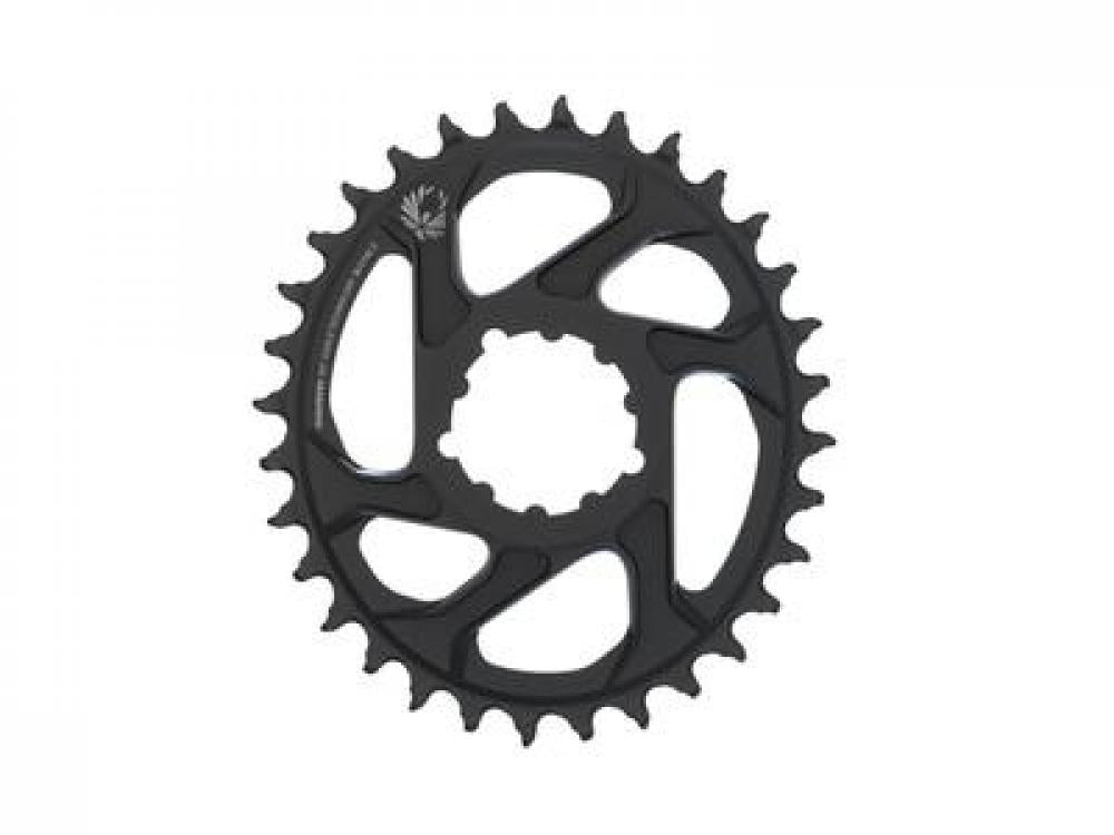 Schwarzes ovales SRAM X-Sync Eagle Kettenblatt 32T 6mm für 12-fach MTB.