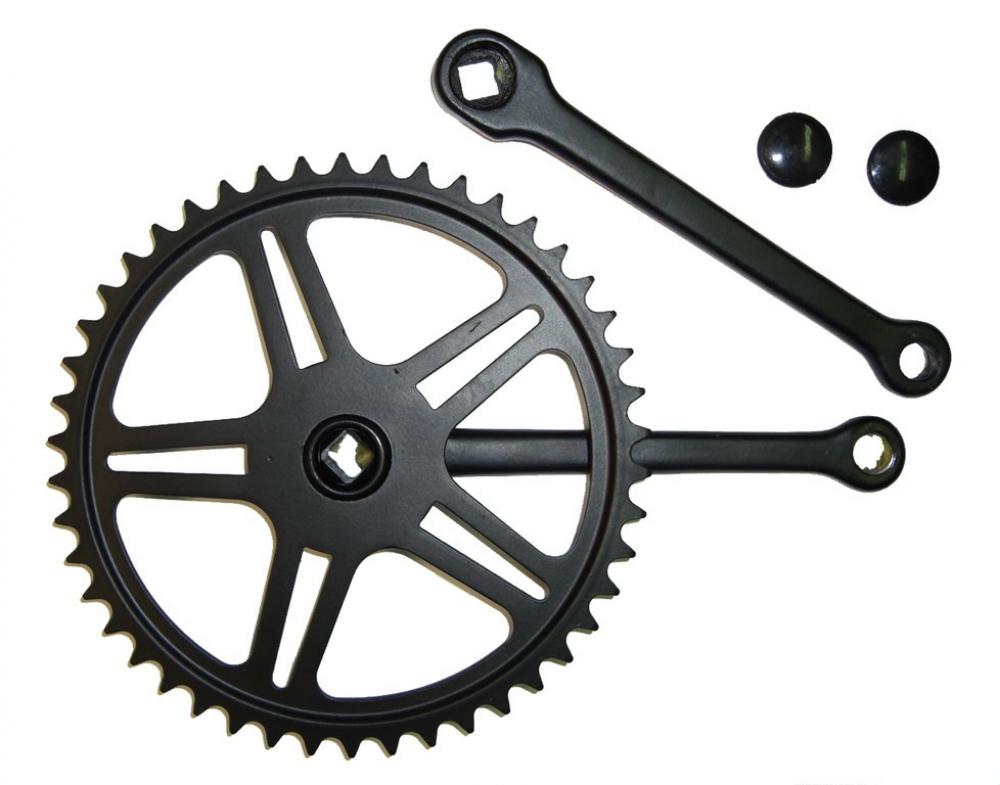Mijnen Pieper Kettenradgarnitur Stahl schwarz 170mm, 46 Zähne, 4-Kant
