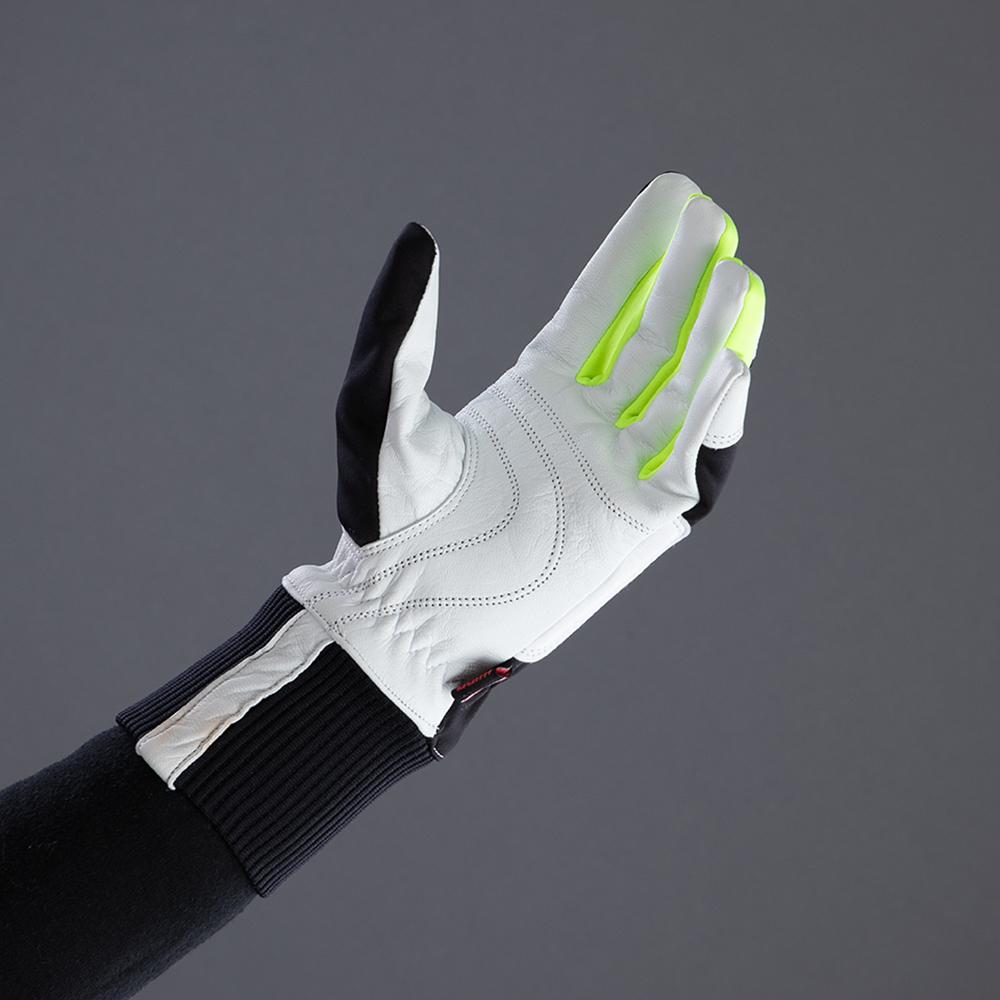 CHIBA Nordic Plus - Radhandschuhe winddicht, atmungsaktiv, Größe 7,5 sz/neongel