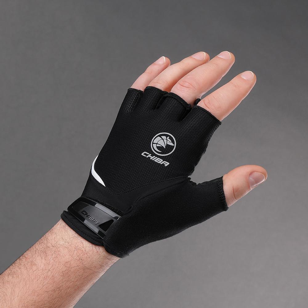 CHIBA Sport - Radhandschuhe kurzfinger, schwarz, Größe M, atmungsaktiv