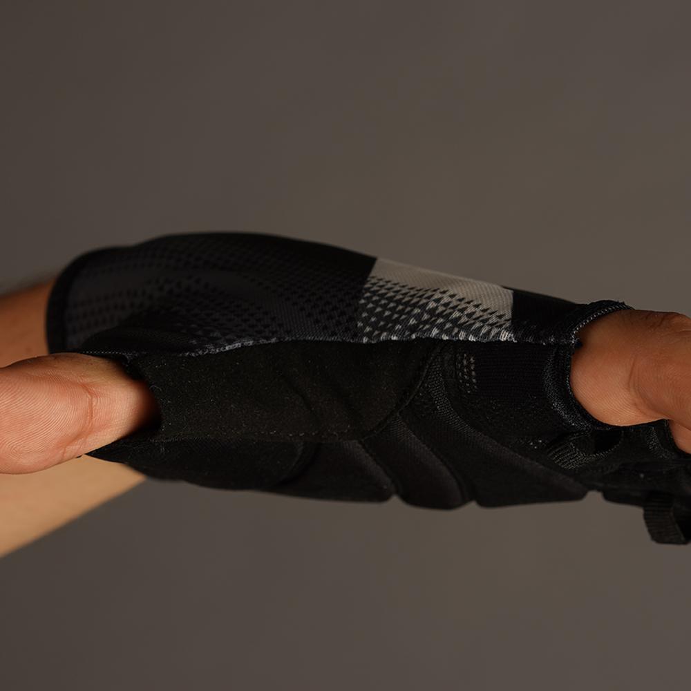 CHIBA Solar II - Radhandschuhe kurz, schwarz/schwarz, Größe L, atmungsaktiv
