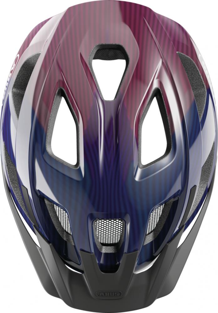 ABUS Fahrradhelm Aduro 3.0 M (52-58 cm) purple waves sportlicher City-Helm mit In-Mold-Bauweise, optimaler Belüftung und optionalem LED-Licht