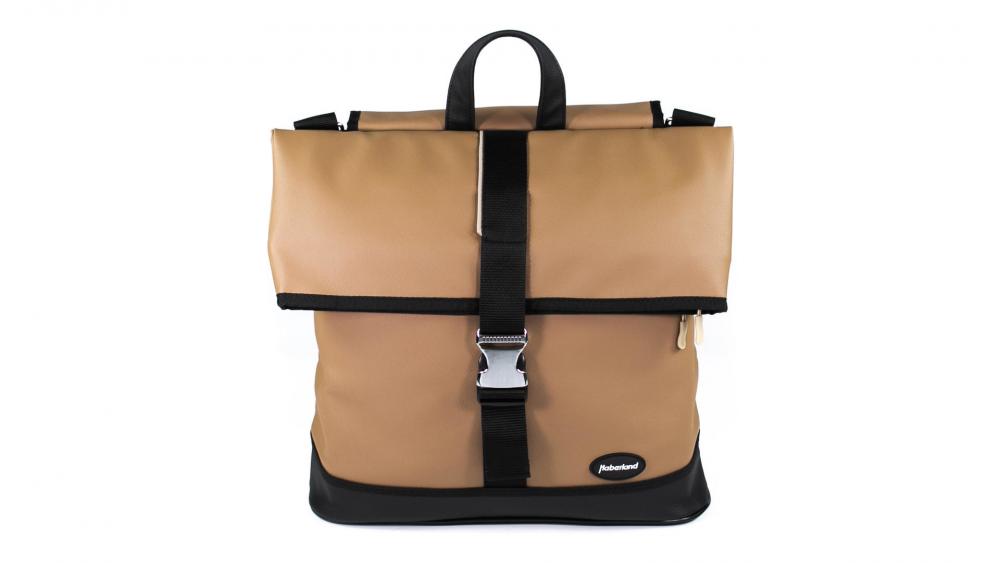 Haberland Einzeltasche Melan I hellbraun/schwarz - praktische Gepäckträgertasche mit modernem Tragesystem