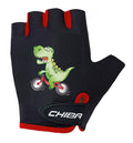 CHIBA Cool Kids - Kinder Fahrradhandschuhe, Größe M, Farbe Dinosaurie, Griptec-Innenhand