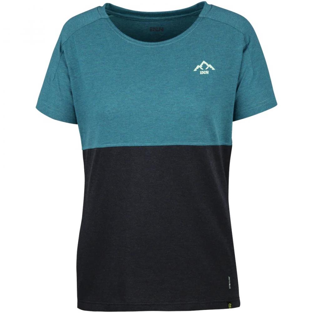 IXS Sports Division iXS Flow Girls Mountain Tech Tee KS Everglade/Black - funktionelles MTB-Shirt