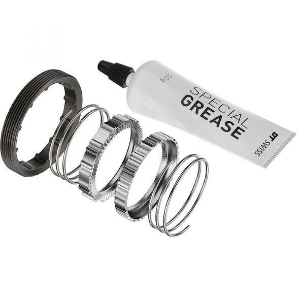 DT Swiss MTB Hybrid SRAM XD Stahl Rotor Kit 12/148mm TA DEG mit Freilaufkörper-Teilen und Spezialfett.
