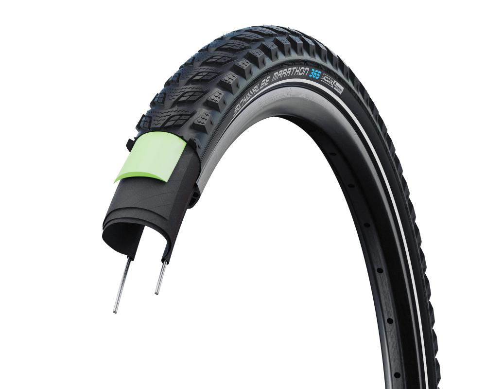 Schwalbe Marathon 365 Drahtreifen 47-622 schwarz, Ganzjahresreifen mit GreenGuard Pannenschutz im Querschnitt.