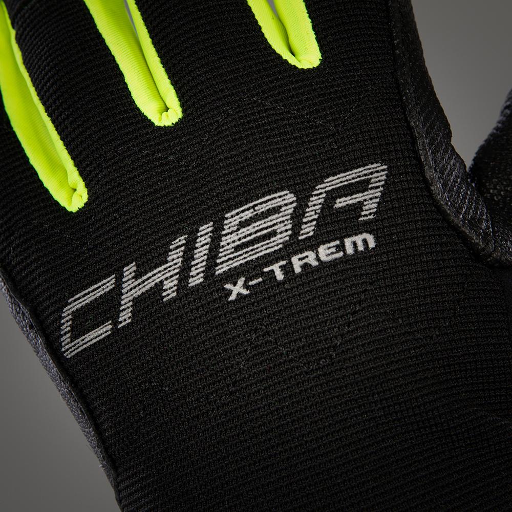CHIBA Via Ferrata Absolut - Radhandschuhe XXL schwarz/neongelb, Touchfinger, Knöchelschutz