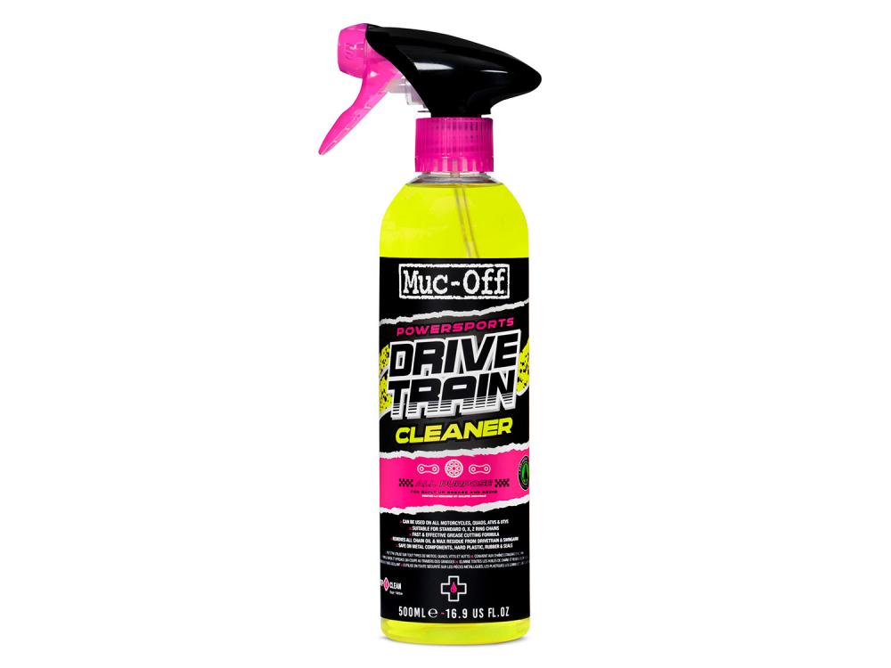 Muc-Off Powersports Drivetrain Cleaner 500ml, pinker Fahrrad- und Powersports-Antriebsreiniger.
