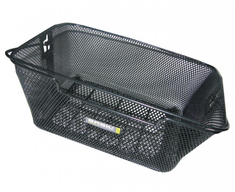 Basil Capri Hinterradkorb schwarz aus Metallgitter 31x35x18 cm.
