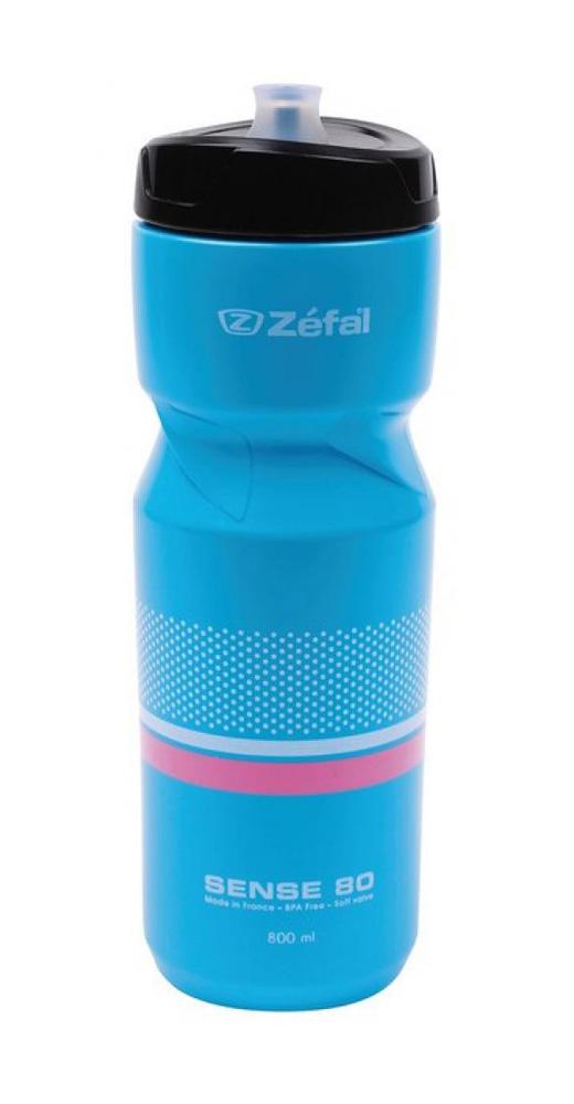 Zefal Sense 80 Fahrrad-Trinkflasche 800ml, cyan-blau, 229mm hoch.