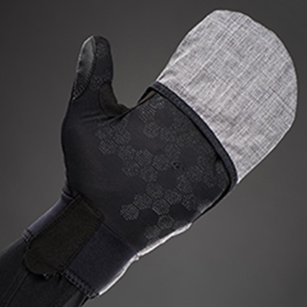 CHIBA Overflap Light - Radhandschuhe L hellgrau, wind- & wasserdicht, Thermofleece, Touchfinger