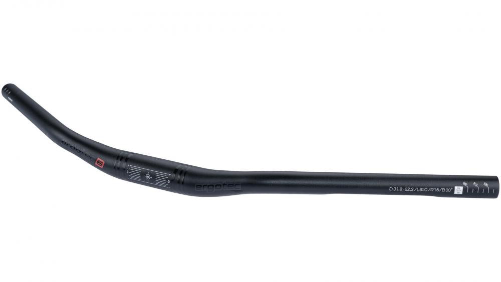 Schwarzer ERGOTEC Lady Town Fahrradlenker aus Aluminium, 31,8mm Klemmung, Level 6.