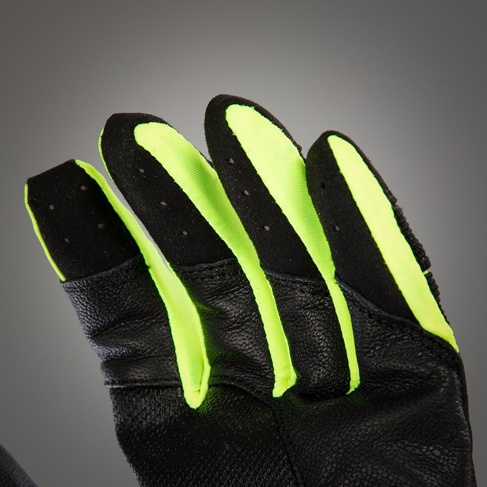 CHIBA Via Ferrata Absolut - Radhandschuhe XXL schwarz/neongelb, Touchfinger, Knöchelschutz