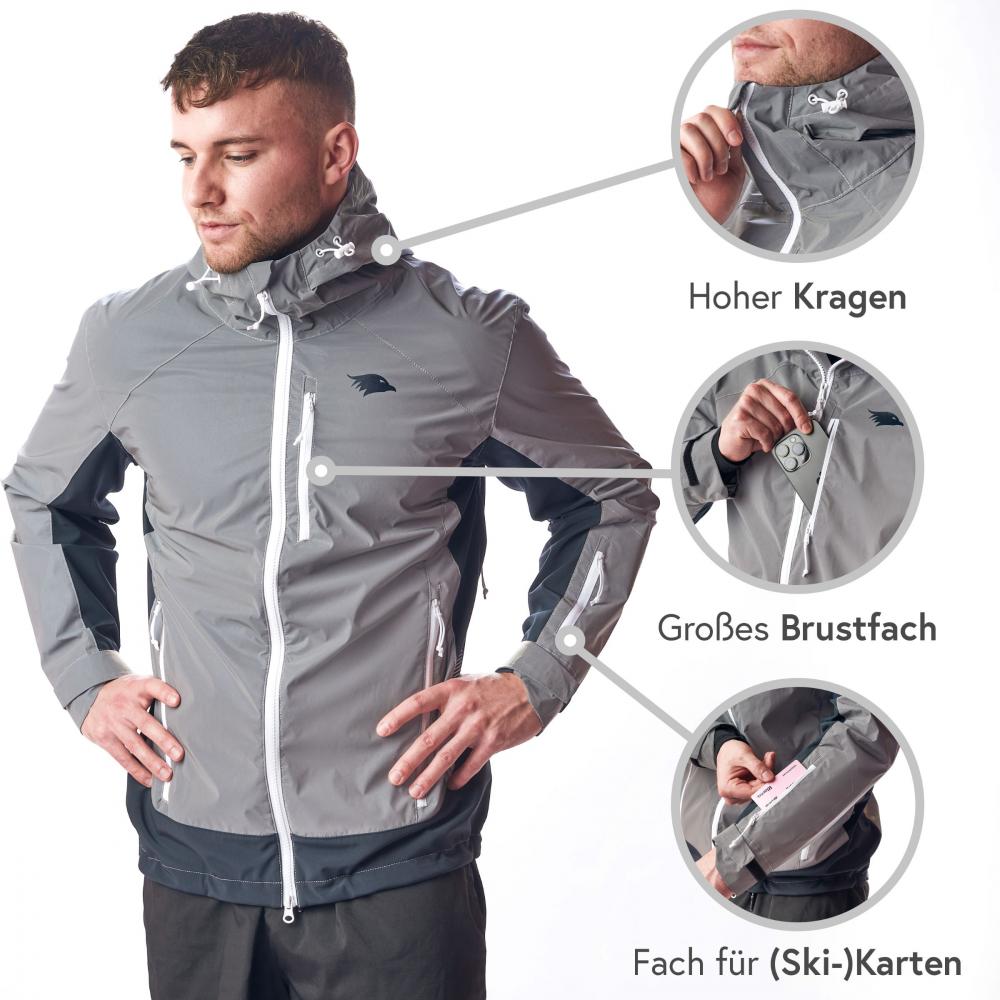 Valkental Herrenjacke Softshell M grau