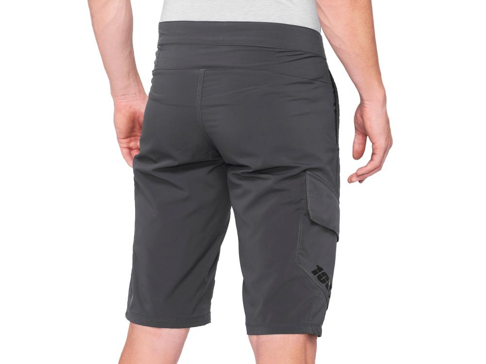 100% Ridecamp Short 34" charcoal - leichte MTB-Shorts für lange Trail-Tage