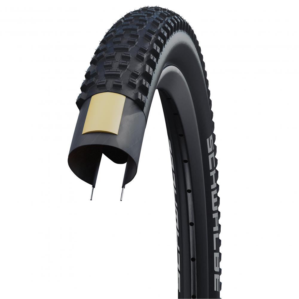 Schwalbe Rapid Rob MTB-Fahrradreifen 27.5x2.10 mit K-Guard Pannenschutz und SBC Compound in der Detailansicht.