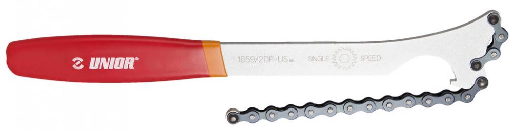 Unior Kettenpeitsche 1659-2DP-US Singlespeed rot, Fahrradwerkzeug zur Ritzelmontage