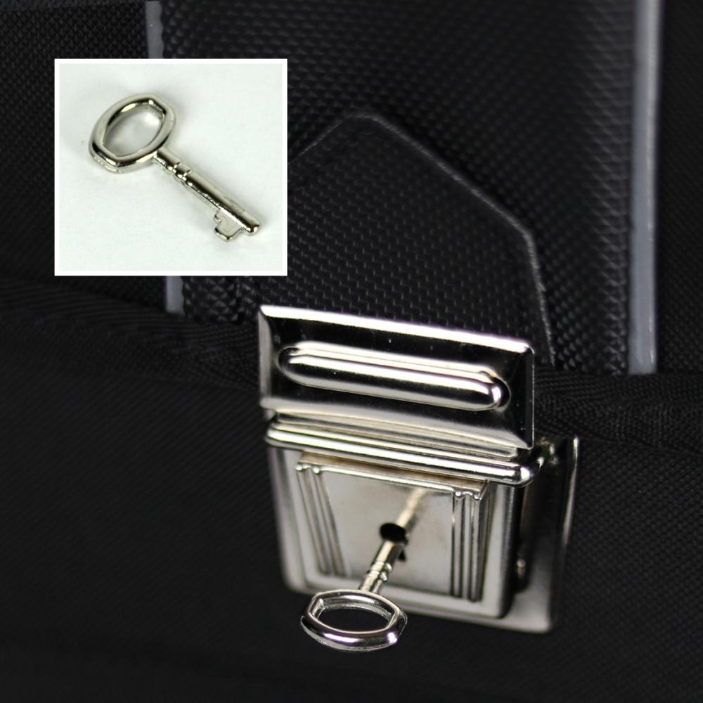 Haberland Doppeltasche 31l Safe schwarz mit abschließbarem Metallschloss und Schlüssel für sicheren Transport.